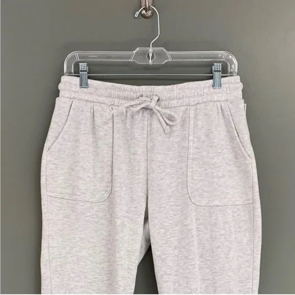 Rae Dunn Gray 2-Pocket Sweat Track Pants Joggers sz L EUC Soft Fleece - Picture 9 of 17